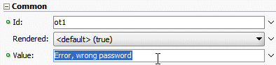 установите значение пароль