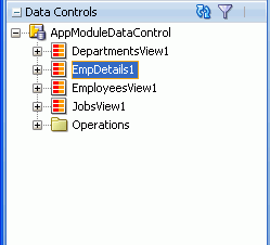Управления данными, аккордеон с EmpDetails1 выбран.